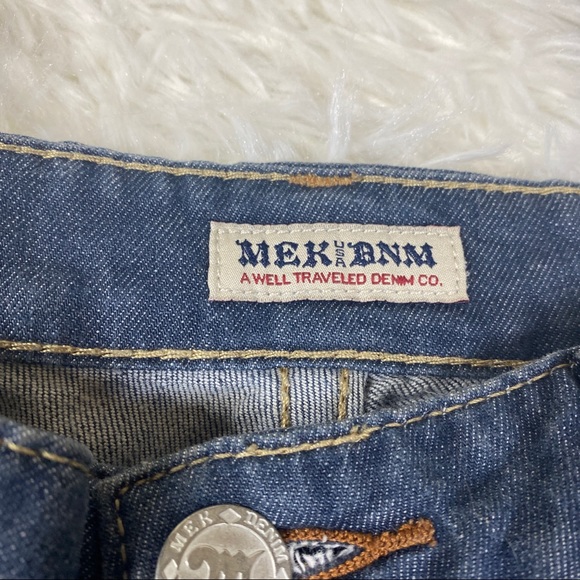 MEK Oaxaca Buckle Bootcut Blue Denim Jeans Low Rise Flap Pocket Size 27 - Picture 5 of 9